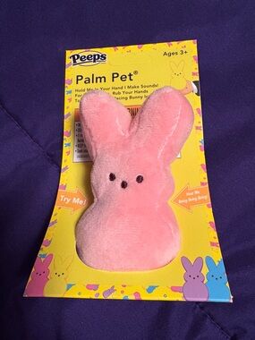 Palm Pet Plush Bunny - Pink by Peeps